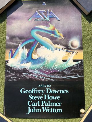 Vintage 1982 Asia Debut Band Promo Poster Geffen Records Art By Roger Dean