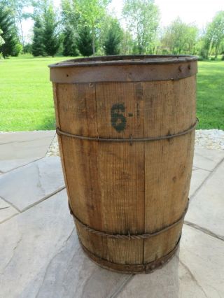 Vintage Primitive Wood Nail Keg Barrel General Store Rustic Farm Decor 6 Gallon?