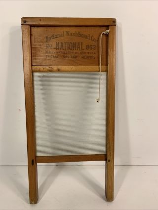 The Glass King.  National Washboard Co.  No.  863.  Lingerie Washboard 18 X 8.  5”