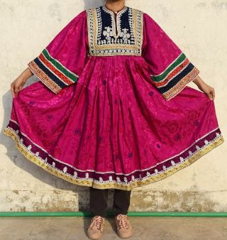 Ethnic Traditional Dress Nomad Costume Afghan Vintage Tribal 70s Dress Bust 40 "