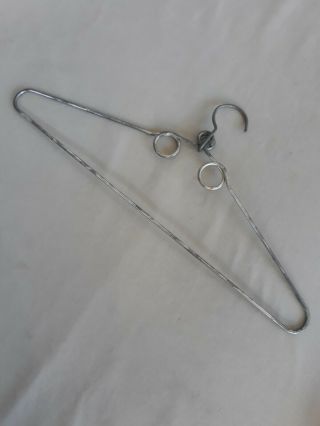 One Rare Antique Primitive Twisted Loops Wire Clothes Hanger Decorative