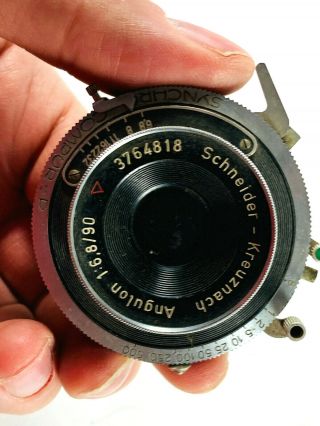 Schneider Kreuznach Angulon 90mm F6.  8 Parts Repair Vintage Lens