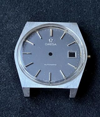 Omega Watch Case Vintage Stainless Steel 166.  0120 With Gray Automatic Dial