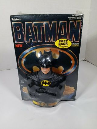 Vintage 1989 Ralston Batman Cereal Box With Coin Bank - - Never Opened