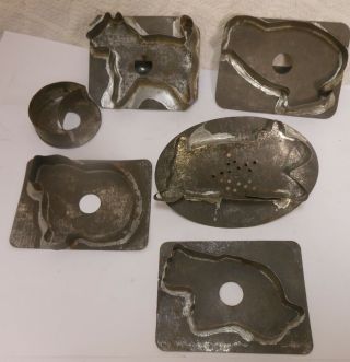 6 Very Good Figural Tin Cookie Cutters