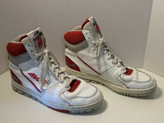 Vintage Deadstock Og Avia 822 Red/white 80s Bulls Basketball Sneakers Size 12 M