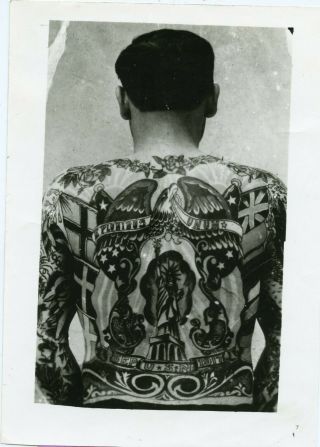 Kobel Vintage Sailor George Fosdick Tattooed Man Tattoo Photo 5x7