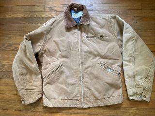 Vintage 90s Carhartt Detroit Blanket Lined Work Jacket Union Made In Usa
