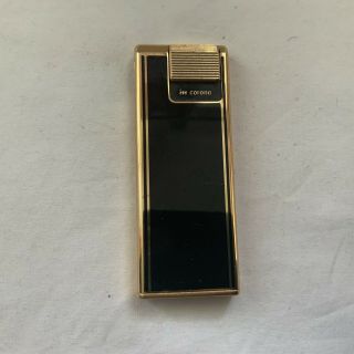 Vintage I11 Corona Gold Tone And Enamel Slim Pocket Lighter