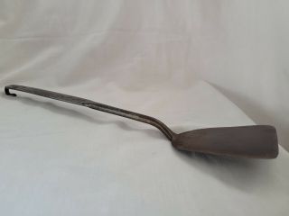 Antique Hand Forged Iron Spatula Kitchen Fireplace Scraper Garden Tool - Signed