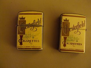 2 Antique Vintage Chesterfield Cigarette Lighter Continental & Royalite Japan J8