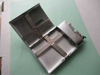 Slim Silver Tone Tobacco Cigarette Case Box Cigarettes W/ Lighter - Evans