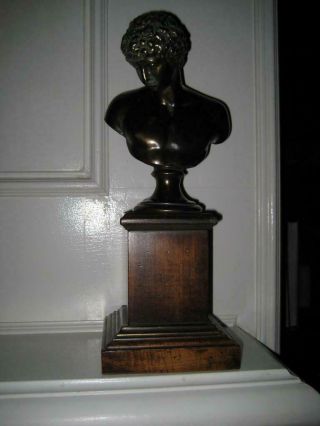 Vintage 16 " Tall Brass / Bronze Frederick Cooper Signed Bust Of A Man Sculpture