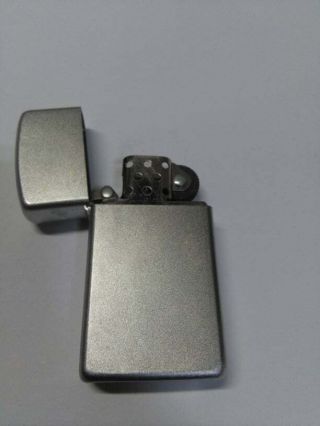 Vintage Zippo Lighter Matte Silver Tone Slim
