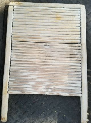 Antique Washboard Scrub Board Wash Board Doubl Hand Wood Reversable 12x18
