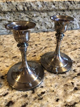 Vintage Oneida Silverplate Candle Holders Set Of 2