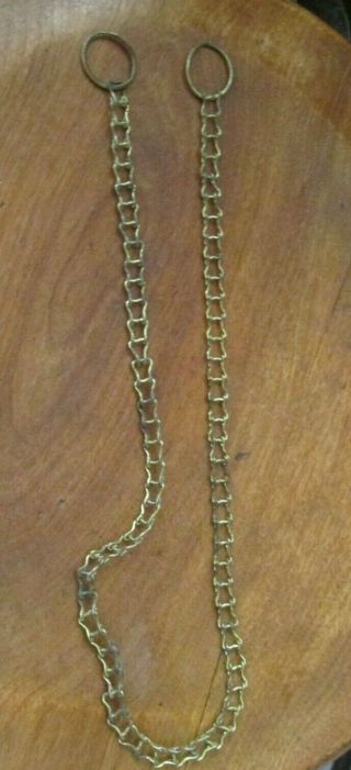 Antique Brass 3/8 Inch Wide Chain With End Rings,  25 Inches Long