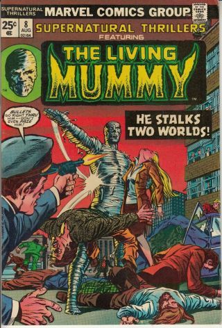Supernatural Thrillers 8 The Living Mummy Vf,  1st App The Elementals 1974 Mvs
