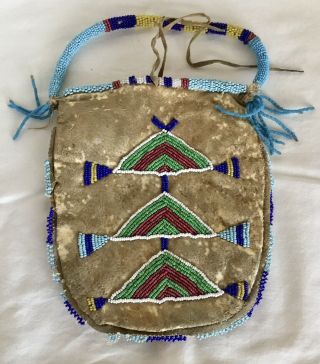 Vintage Native American Medicine Bag Pouch Beaded