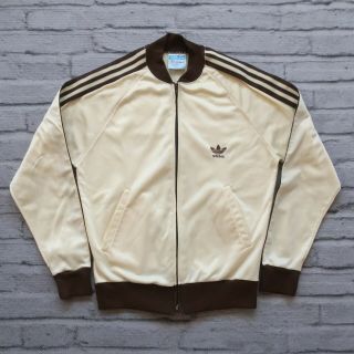 Vintage 80s Adidas Trefoil Atp Keyrolan Track Jacket Made In Usa Running Tan