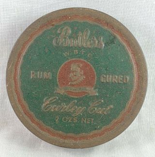 Vintage Australian Made Butlers Rum Cured Curley Cut 2oz Tobacco Tin