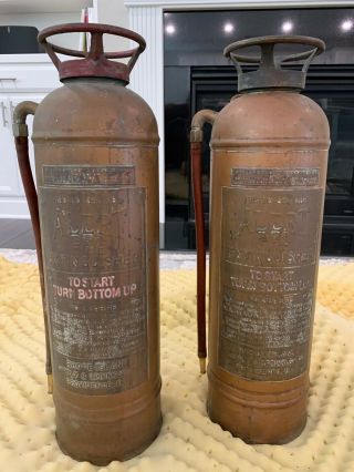 Vintage Fire Fire Extinguishers (matching Pair)
