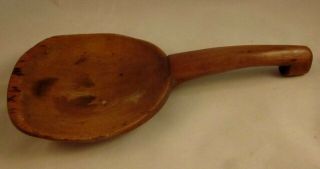Antique Wooden Butter Paddle Farmhouse Spoon Hand Carved 9 " Long Primitive