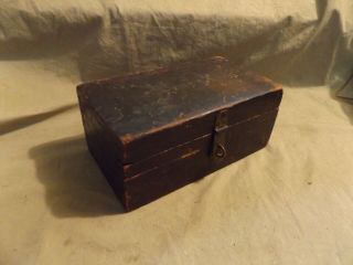 Primitive Antique 19th C Pine Wood Storage Box 8 7/8 X 4 7/8 X 3 3/4 "
