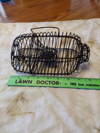 Vintage Antique Humane Live Catch Wire Cage Mouse Trap,