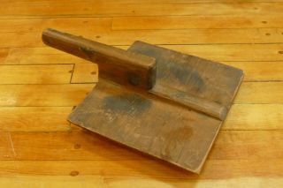 Antique Primitive Large Brown Wood Sheep Wool Carder Brush 9” Wide X 13” Long 2