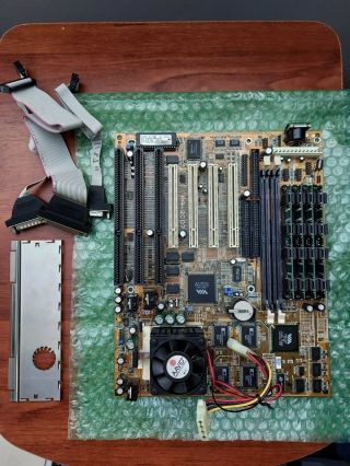 Vintage Fic Pa - 2007 Socket 7 Atx Motherboard W/ Pentium Mmx And 32mb Ram