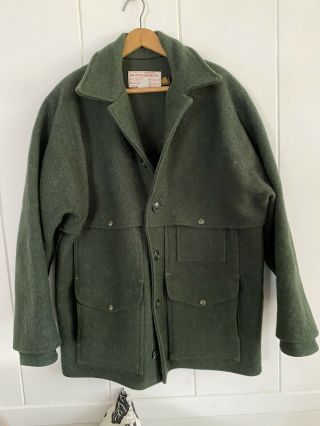 Vintage Filson Mackinaw Cruiser Jacket Wool Green Mens 42 Xl Euc