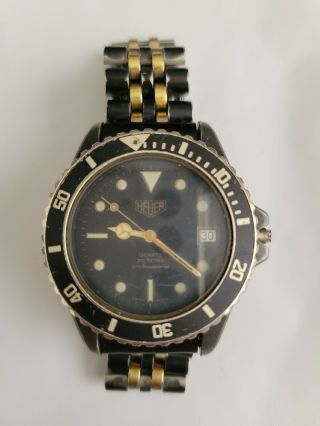 Heuer 1000 980.  029 Black Coral Two - Tone For Parts/repair Only Pre - Tag Vintage