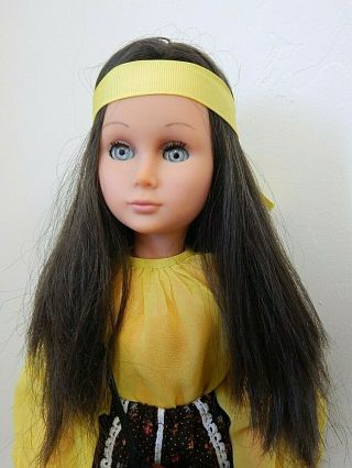 Vintage 1960s Sebino Bettina Mod 16 " Brunette Jointed Vinyl Fashion Doll,  Italy