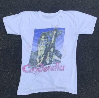 Vintage 1980’s Cinderella World Tour Metal Rock Band Shirt Skid Row Ratt Poison