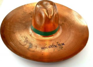 Mjs Vintage Roswell Nm Copper Color Sombraro Hat Trinket Decoration