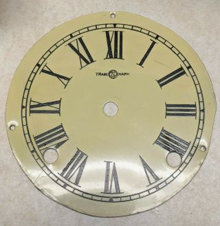 Vintage Metal Round Clock Face Dial,  Trade Mark " S " 5 7/16 "