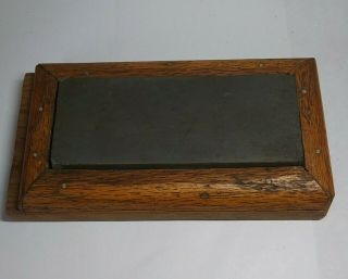 Vintage Sharpening Stone Whetstone Primitive Antique Handmade Wood Box