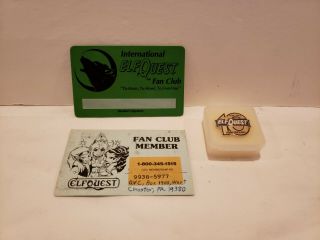 Elfquest Elf Quest 1978 - 1988 10th Anniversary Pin And Fan Club Member Cards