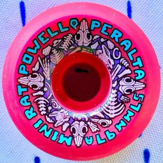Powell Peralta Mini Rat Nos Pink 57mm 97a Skateboard Wheels Set Of 4 Old School