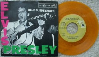 Elvis Presley - Blue Suede Shoes / Tutti Frutti - Usa Gold Vinyl 45,  Ps - Ex -