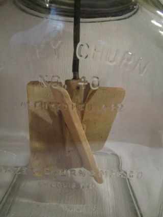 Antique DAZEY No.  40 Butter Churn 1922 Patent Date Embossed Glass Jar 1 Gallon 2