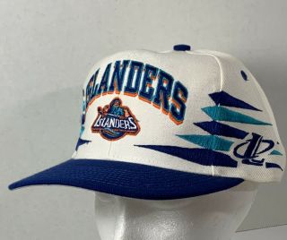 Vtg 90s Ny York Islanders Logo Athletic Snapback Hat Cap Splash Sharktooth