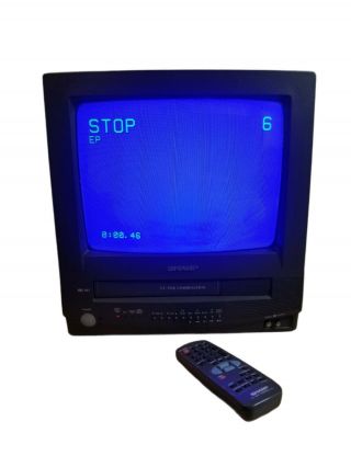 Vintage Sharp 13 " Tv Vcr Combo Crt Retro Gaming Television 13vt - N100 With Remote