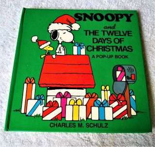 1984 Snoopy Christmas Hard Cover Pop - Up Book 1st Edition