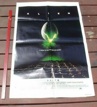 Vintage 1970s Movie Poster One Sheet Alien Sci - Fi Horror