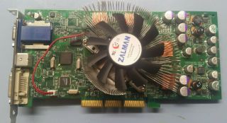Vintage Visiontek Nvidia Geforce 4 Ti4600 128mb Agp 4x Video Card Zalman Cooler