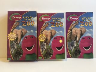 Rare Vintage Barney & Friends Japanese Vhs & Book “let’s Go To The Zoo” Japan