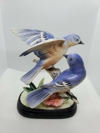 Vintage Vcagco Ceramics Japan Glazed Blue Birds Figurine