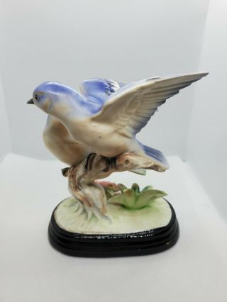 Vintage vcagco ceramics Japan Glazed Blue Birds Figurine 2